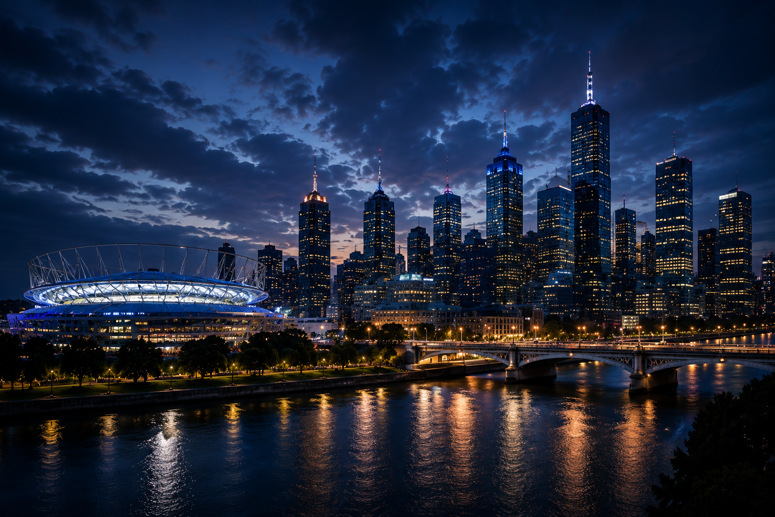 Melbourne cityscape for the Australian Open